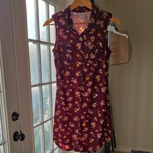 Autumn Floral Sleeveless Dress